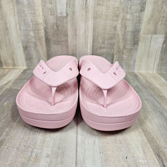 Crocs Size 9 Womans Pink Baya Platform Flip Sandals Shoes - Picture 2 of 8